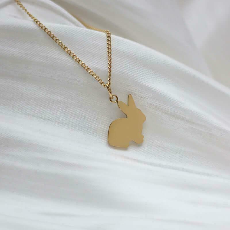 18k Gold Bunny Fairycore Necklace for Gen Z Streetwear Style