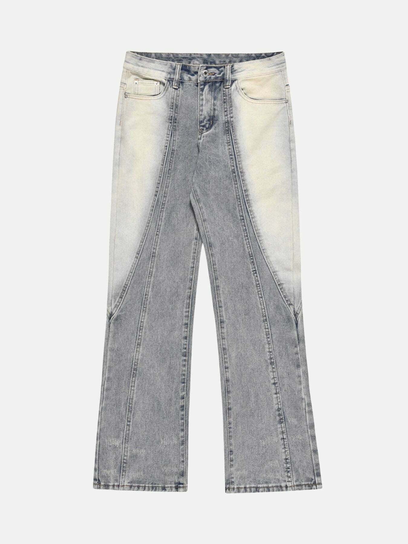 Acid Washed Baggy Jeans: Vintage Style Spray-Painted Design