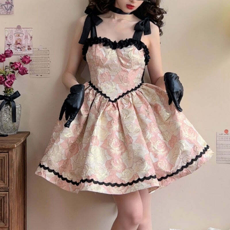 Adelaide Cream Roses Princesscore Kawaii Dress with Petticoat Set