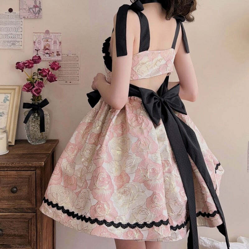 Adelaide Cream Roses Princesscore Kawaii Dress with Petticoat Set