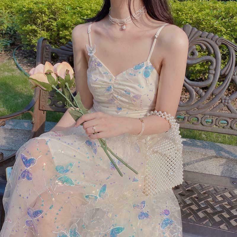 Alight Butterfly Fairycore Dress & Cardigan Set - Gen Z K-POP Streetwear Y2K