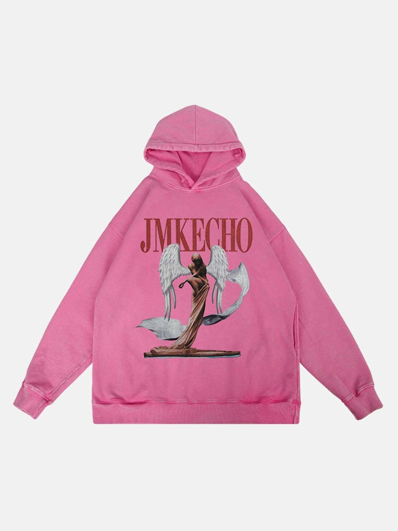 Angel Character Hoodie: Gen Z K-POP Streetwear with Y2K Vibe