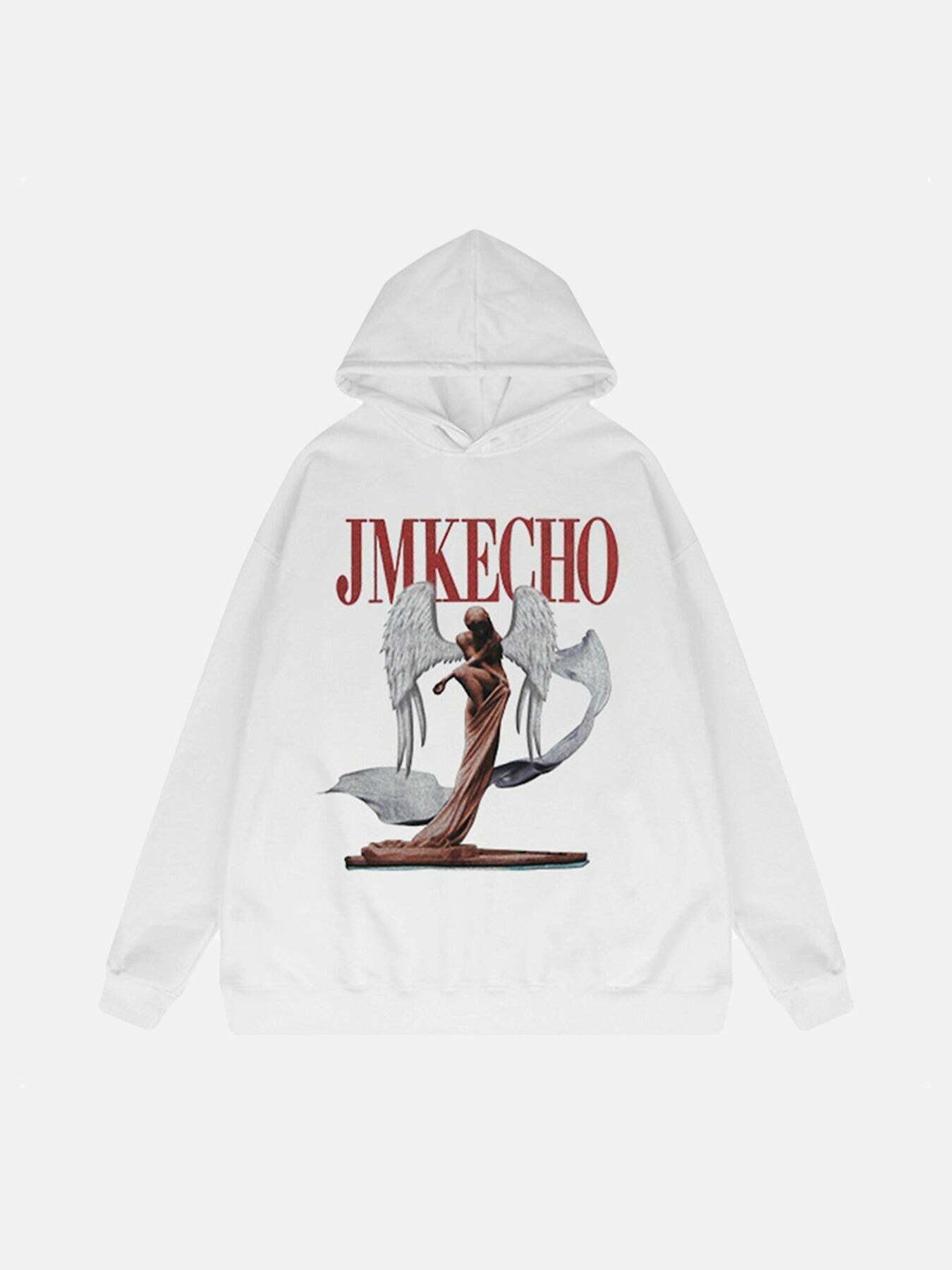 Angel Character Hoodie: Gen Z K-POP Streetwear with Y2K Vibe