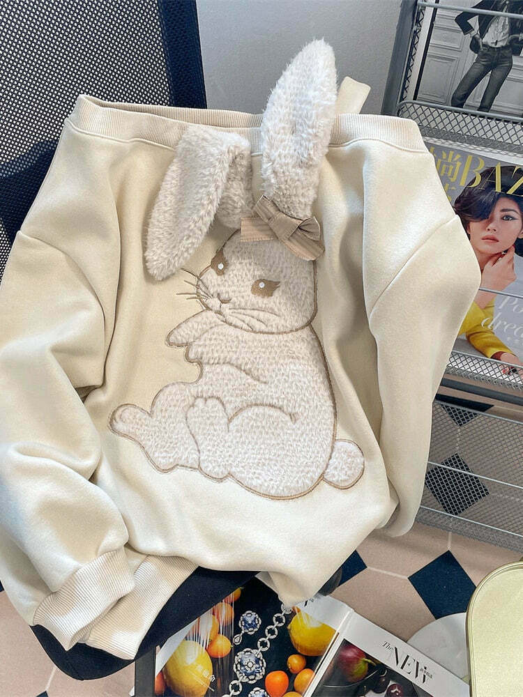 Aravella Coquette Kawaii Bunny Sweater - Gen Z Streetwear Y2K Fashion