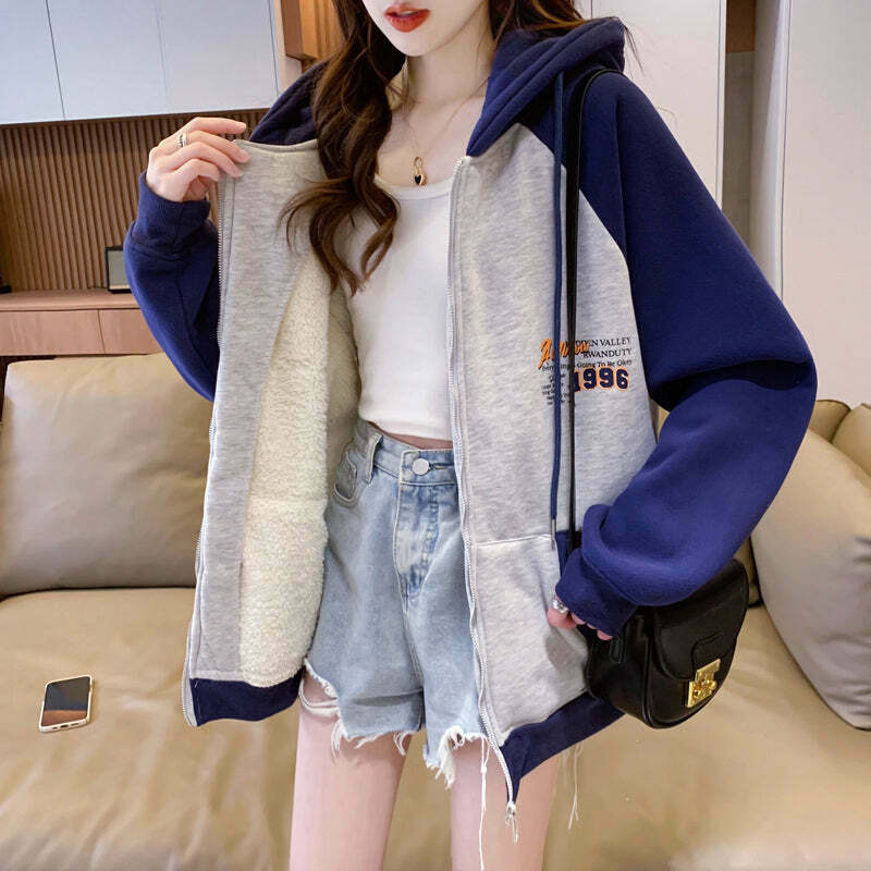 Arctic Fleece Oversized Cardigan: Gen Z K-POP Streetwear Y2K Style