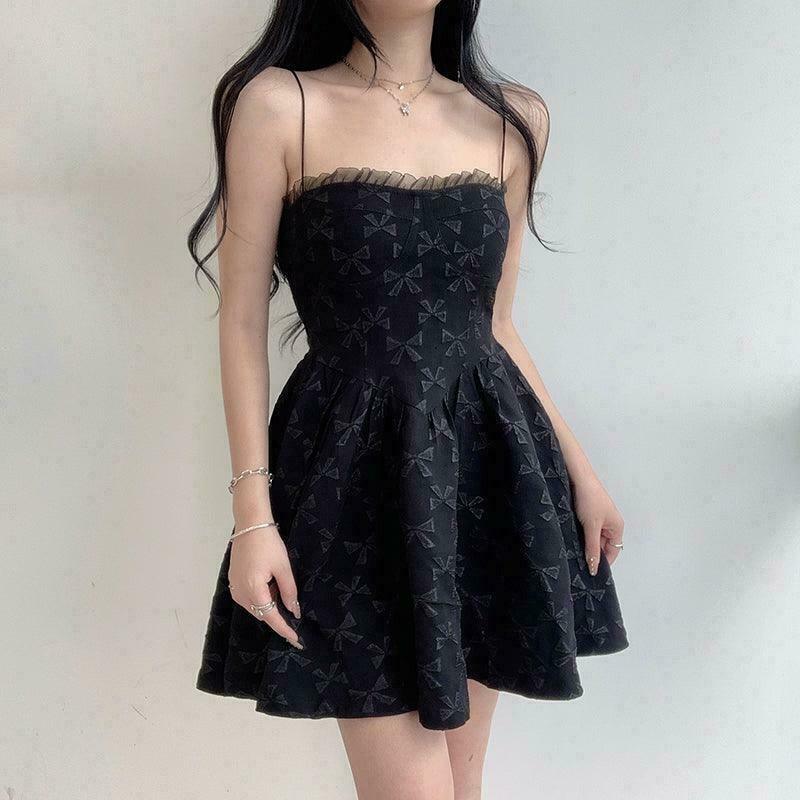 Black Kitten Fairycore Princess Dress | Gen Z K-POP Streetwear Y2K