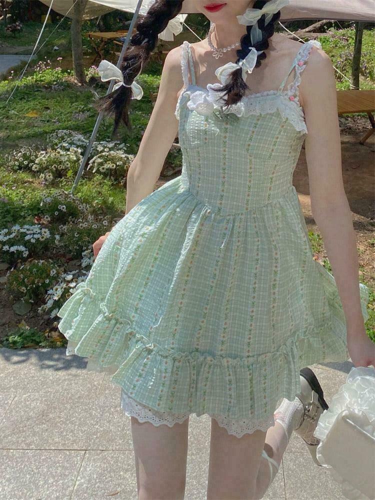 Blueberry Rose Fairycore Cottagecore Dress for Gen Z and K-POP Fashion