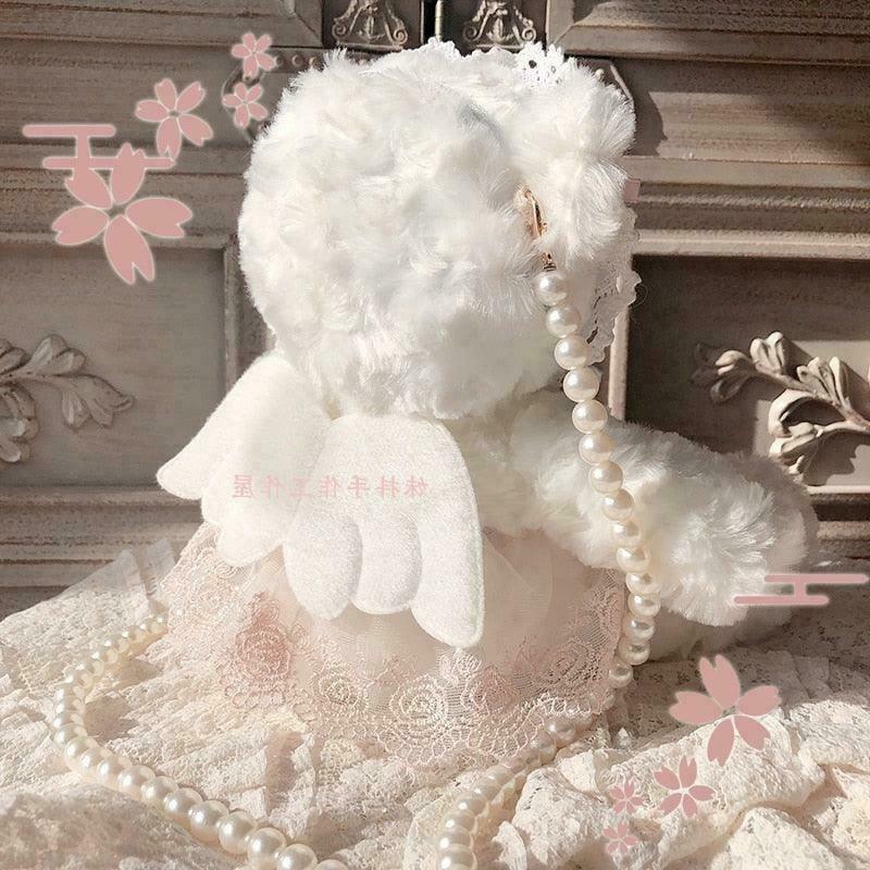 Blushing Angelic Kawaii Teddy Bag for Gen Z Streetwear Fashion