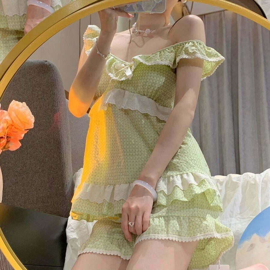 Chamomile & Lemongrass Fairycore Coquette Sleepwear Set