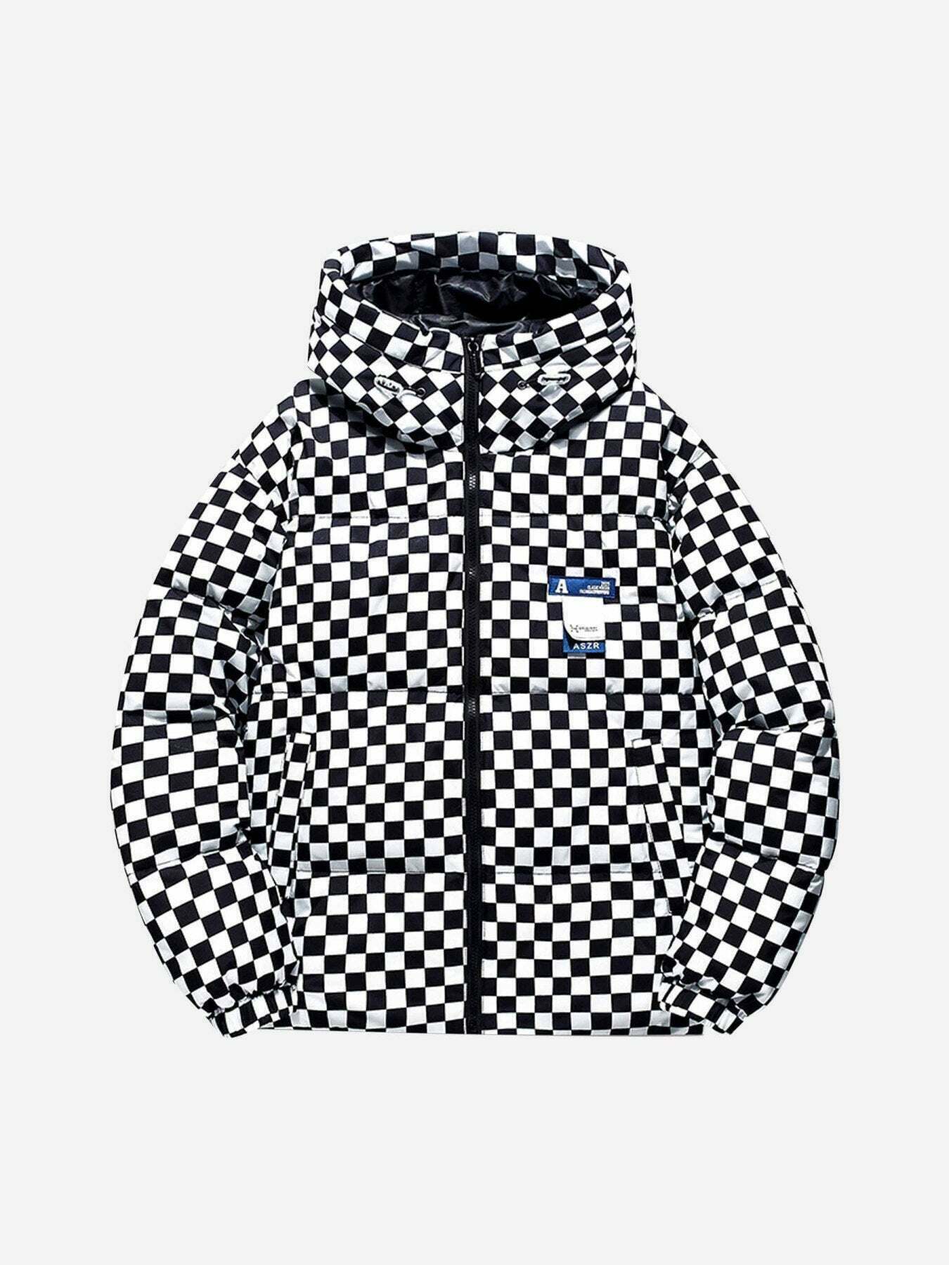 Checkerboard Gen Z Streetwear Down Jacket