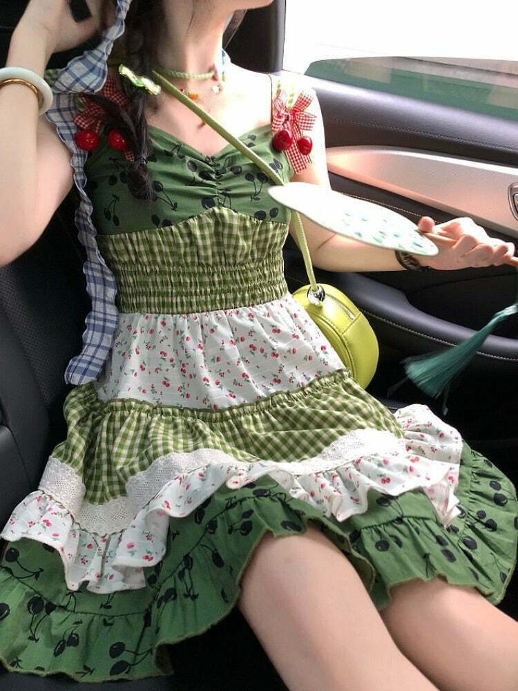 Cherry Fairies Cottagecore Kawaii Dress for Gen Z Streetwear