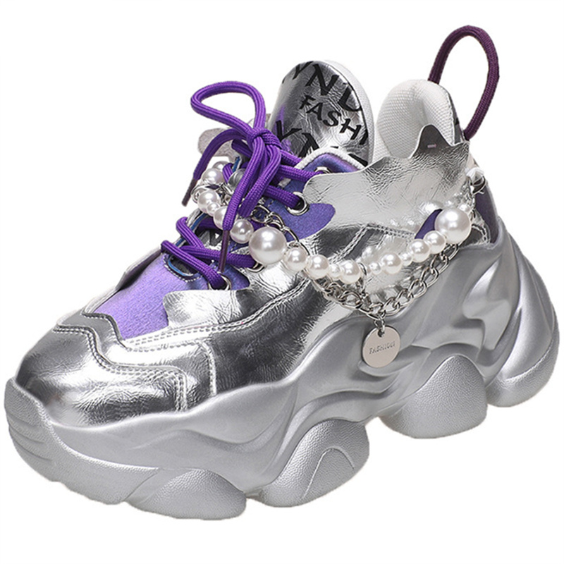 Chunky Heidi Chained Sneakers: Gen Z K-POP Streetwear Y2K Fashion