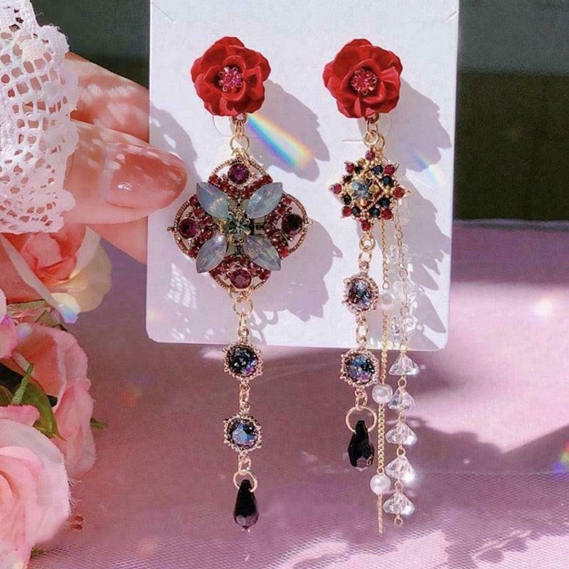 Compass Rose Fairycore Princesscore Earrings - Gen Z K-POP Streetwear Y2K