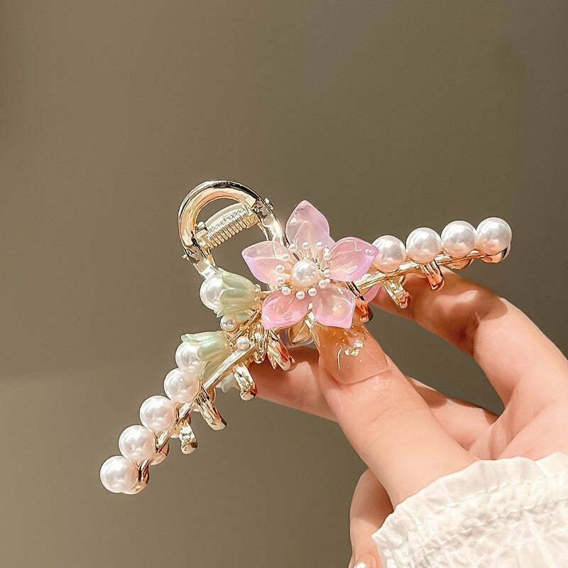 Coral & Pearl Garden Princesscore Hair Accessory for Gen Z & K-POP Fashion