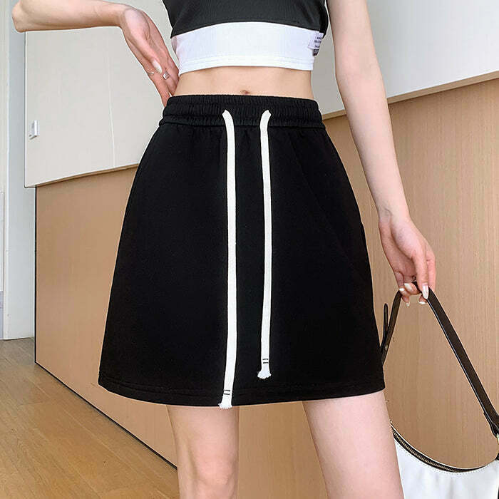 Cotton High-Waisted Short Skirt: Gen Z K-POP Streetwear Style