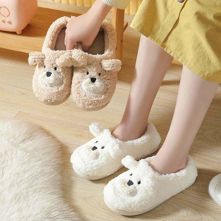 Cozy Rabbit Cartoon Slippers: Gen Z K-POP Streetwear Y2K Style