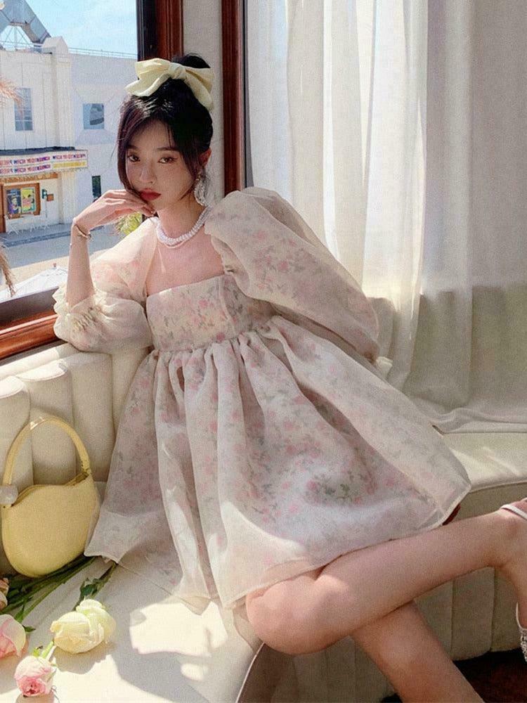 Crystal Rosy Perfume Bottle Fairycore Dress for Gen Z & K-POP Fashion