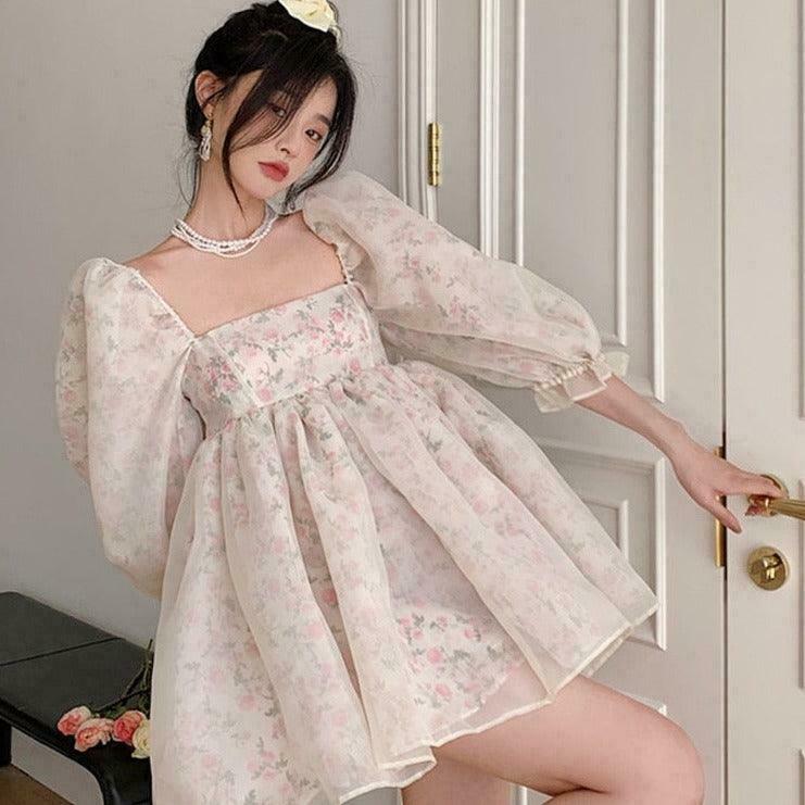 Crystal Rosy Perfume Bottle Fairycore Dress for Gen Z & K-POP Fashion