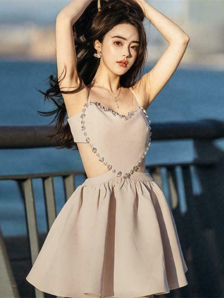 Crystal Valentine Fairycore Princess Dress - Gen Z K-POP Streetwear Y2K