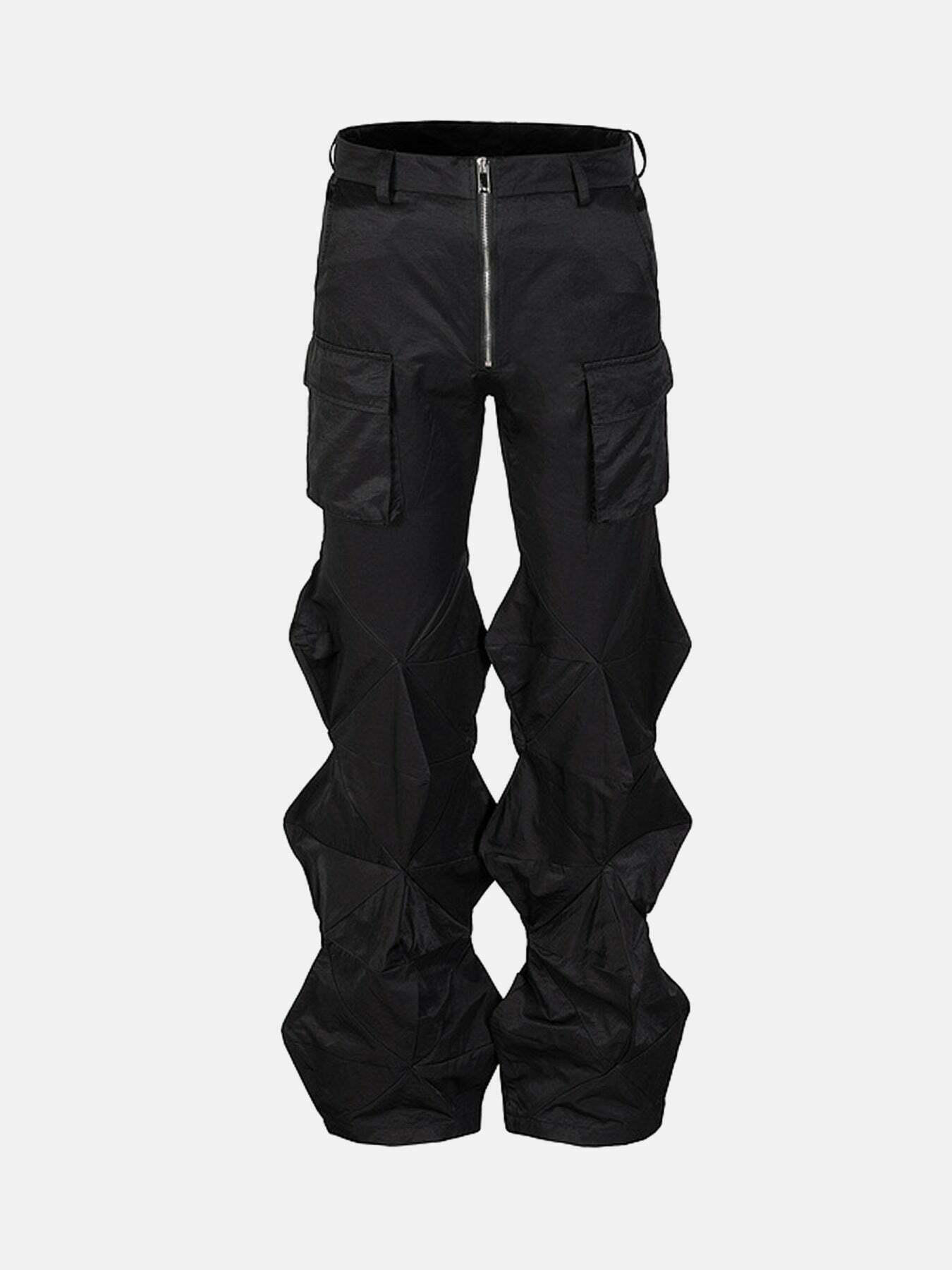 Cubic Flare Gen Z Streetwear Pants - Trendy Y2K Style