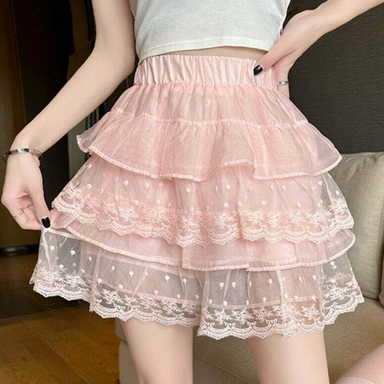 Dainty Petals Fairycore Kawaii Skirt for Gen Z Streetwear