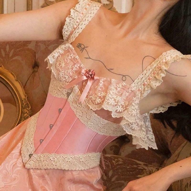 Dancing Princess Fairycore Corset Top for Gen Z K-POP Streetwear