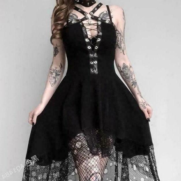 Dark Fairycore Dress for Gen Z: Lady of Moonlit Nights, Y2K Streetwear