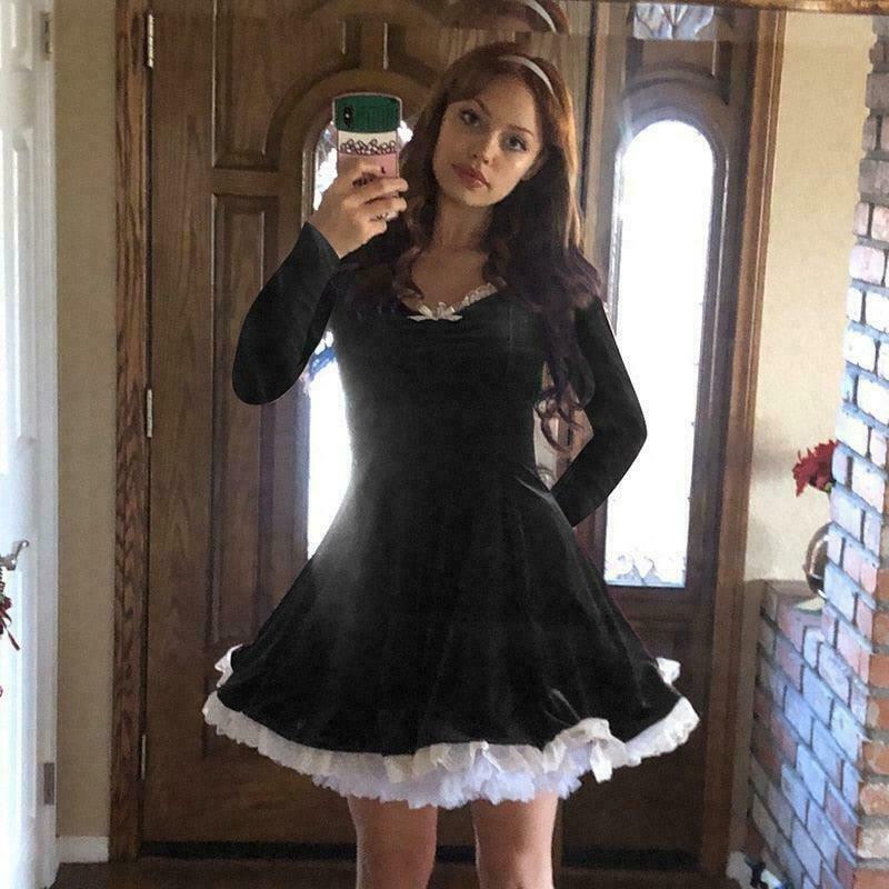 Dark Gothic Academia Princesscore Dress for Gen Z Fashion