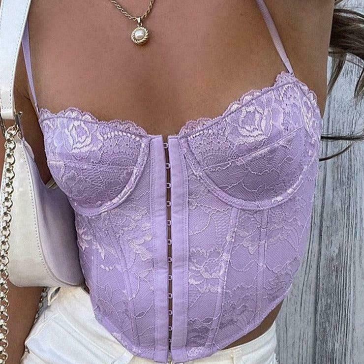 Dark Kawaii Princesscore Lavender Rose Top for Gen Z Fashionistas