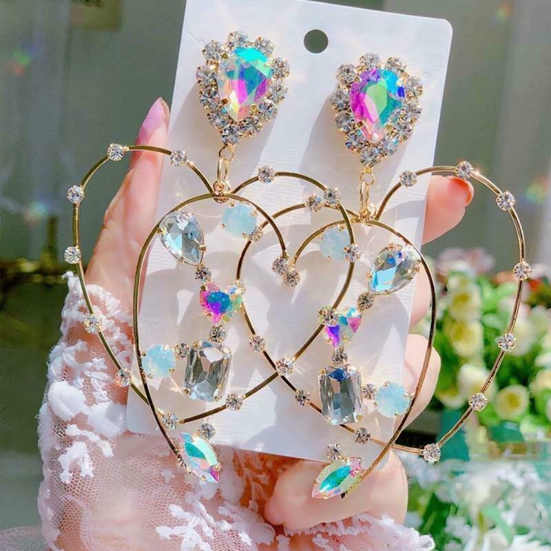 Dizzy Love Spin Drop Earrings: Gen Z K-POP Streetwear Y2K