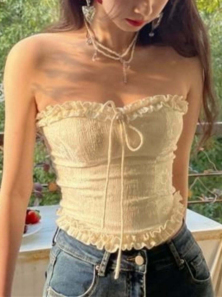 Dollop of Cream Fairycore Princess Corset Top for Gen Z Fashionistas