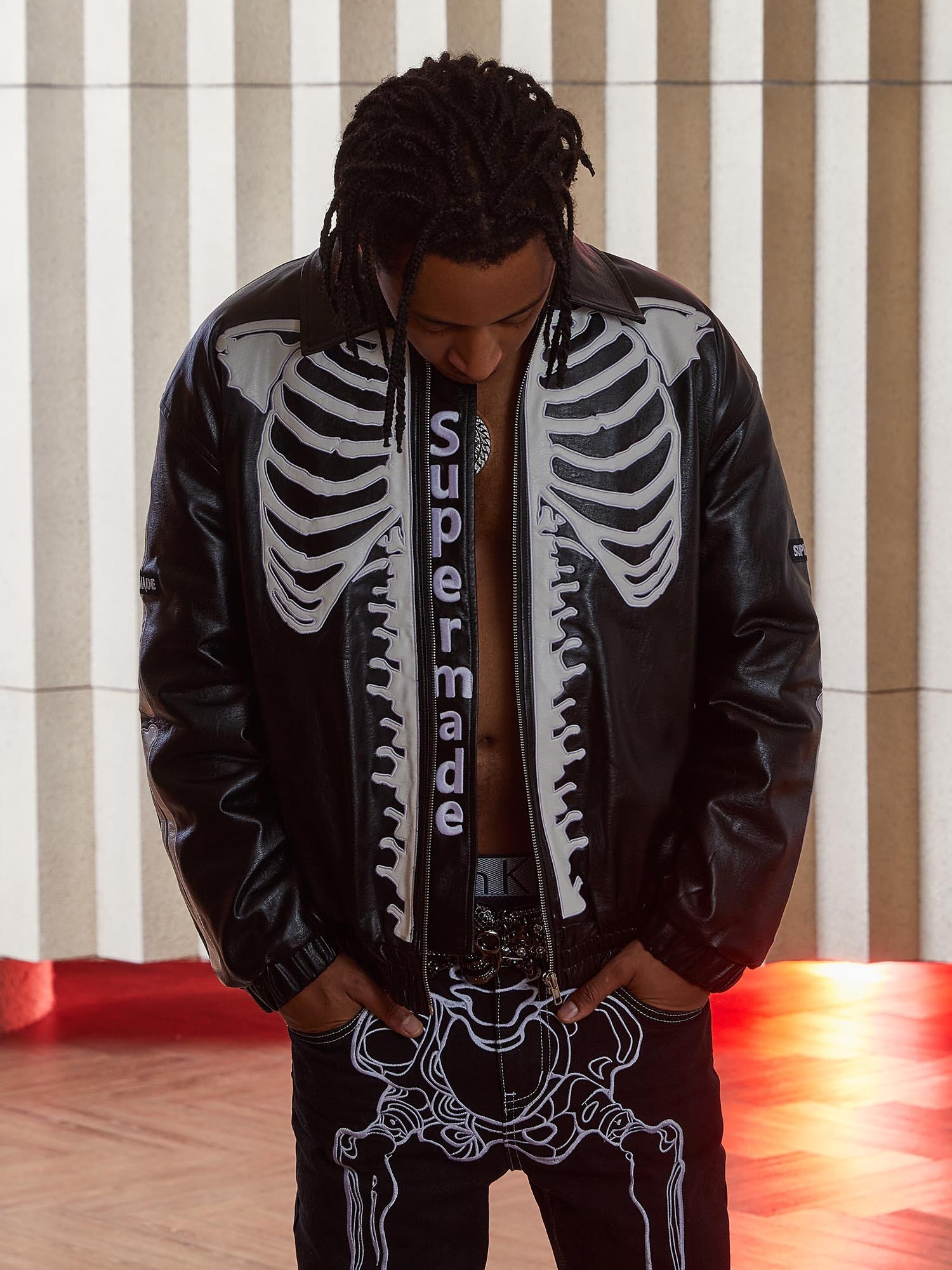 Embroidered Leather Jacket: Hip Hop Streetwear for Gen Z & K-POP Fans