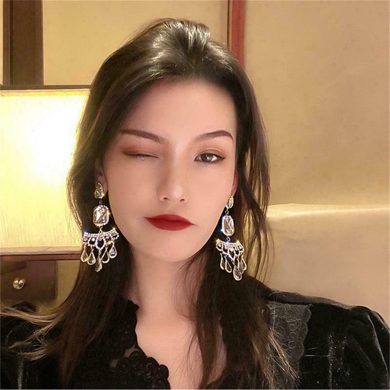 Fairycore Fae Ballroom Chandelier Earrings for Gen Z Streetwear Fashion