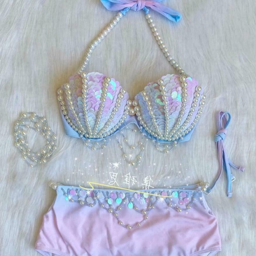 Fairycore Mermaid Bikini: Gen Z K-POP Streetwear for Y2K Style