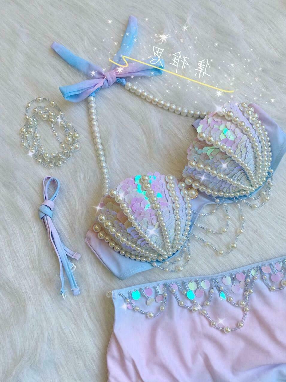 Fairycore Mermaid Bikini: Gen Z K-POP Streetwear for Y2K Style