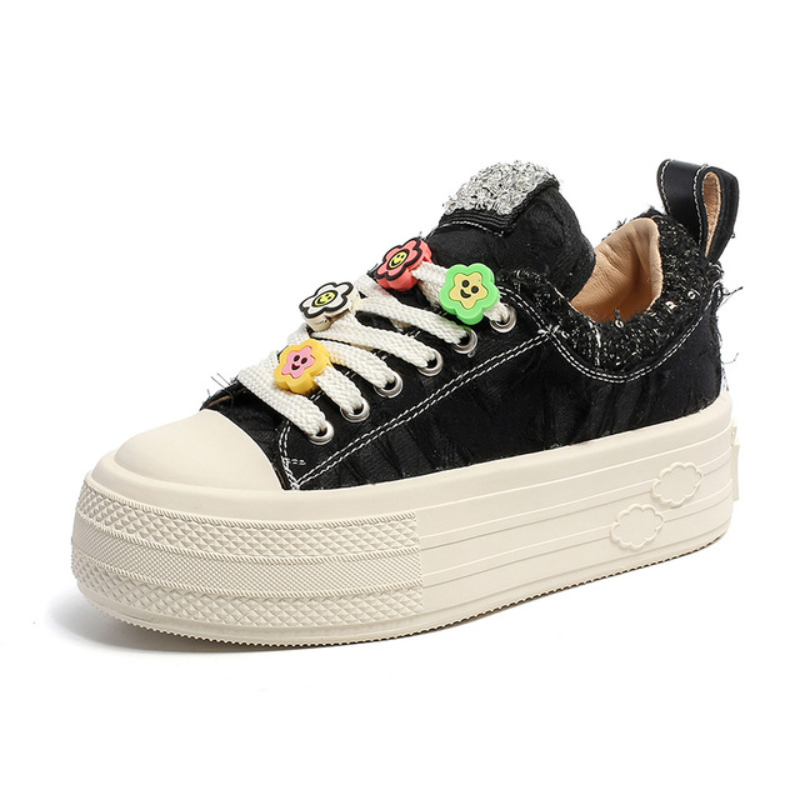 Flora High Platform Sneakers: Trendy Gen Z K-POP Streetwear for Y2K Style