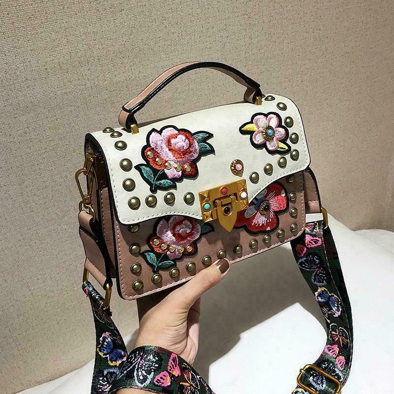 Floral Accent Crossbody Bag: Trendy Gen Z K-POP Streetwear Y2K Style