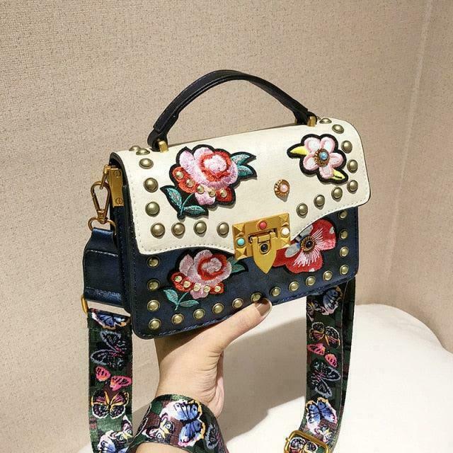 Floral Accent Crossbody Bag: Trendy Gen Z K-POP Streetwear Y2K Style