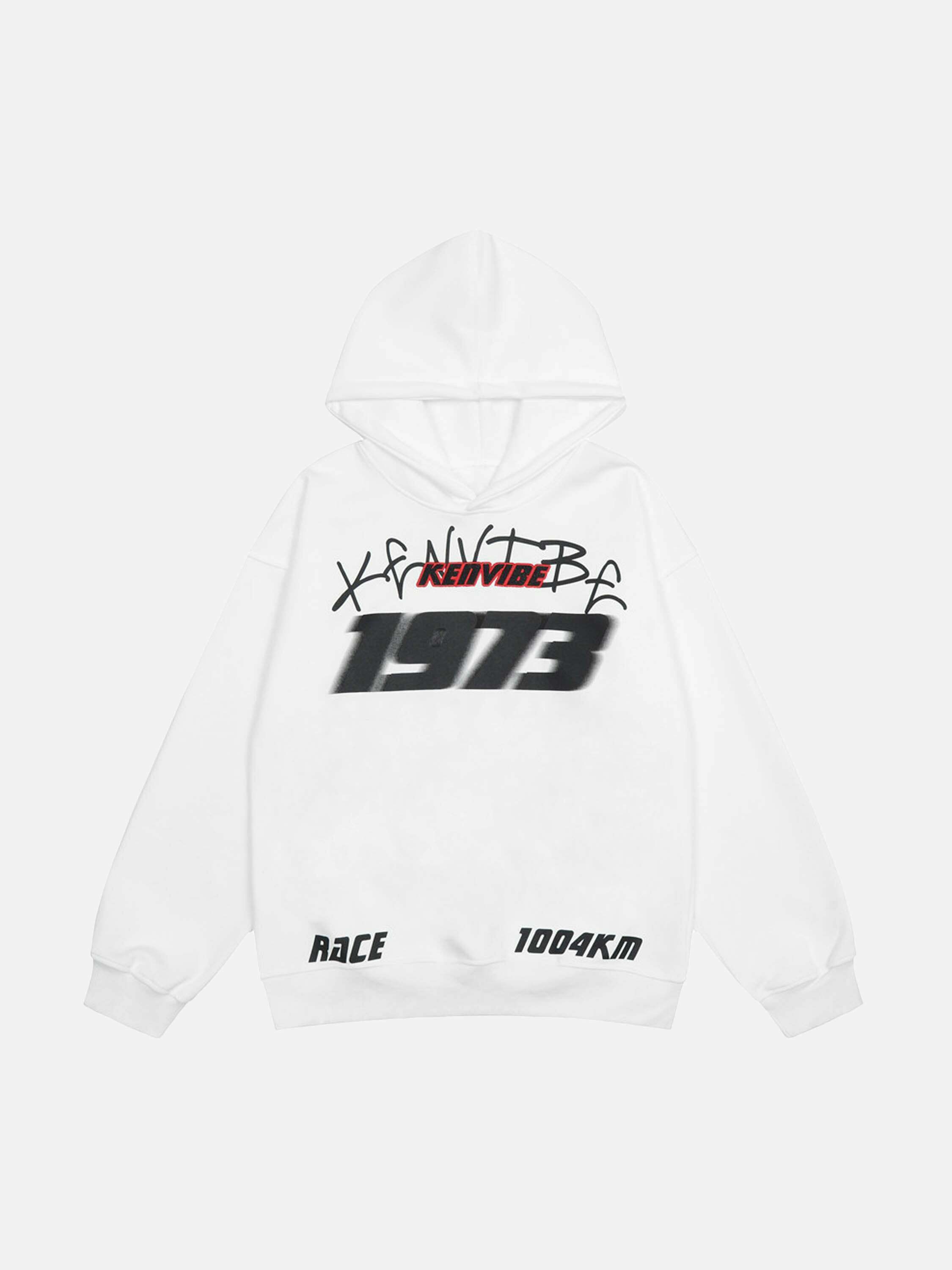 Fuzzy Digital Print Hoodie: Trendy Gen Z K-POP Streetwear