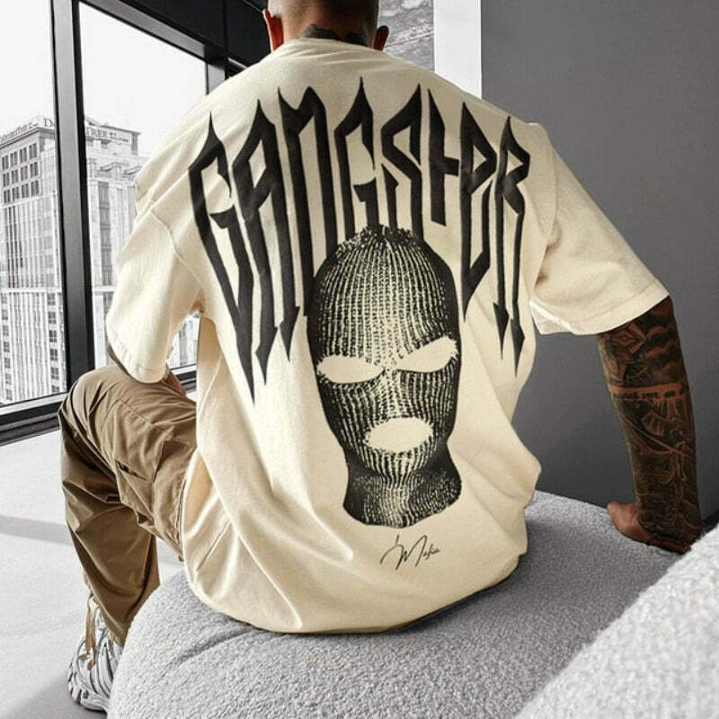 Gangster Vibe Oversized Tee for Gen Z Streetwear & K-POP Fashion