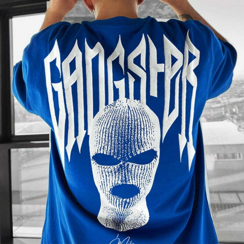 Gangster Vibe Oversized Tee for Gen Z Streetwear & K-POP Fashion