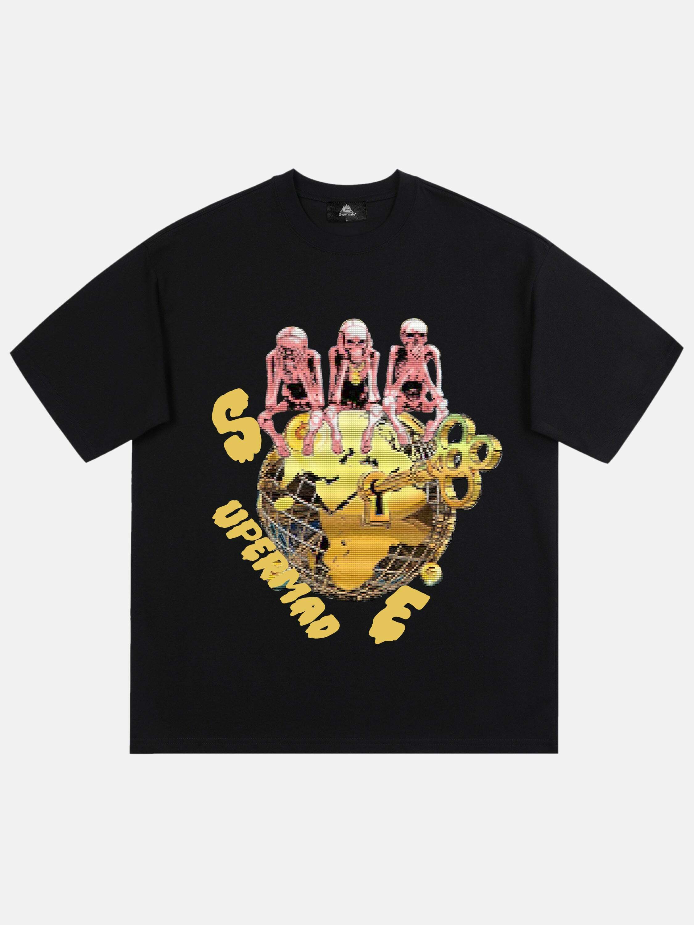 Gen Z American Retro Skull Print Tee | K-POP Streetwear Fashion