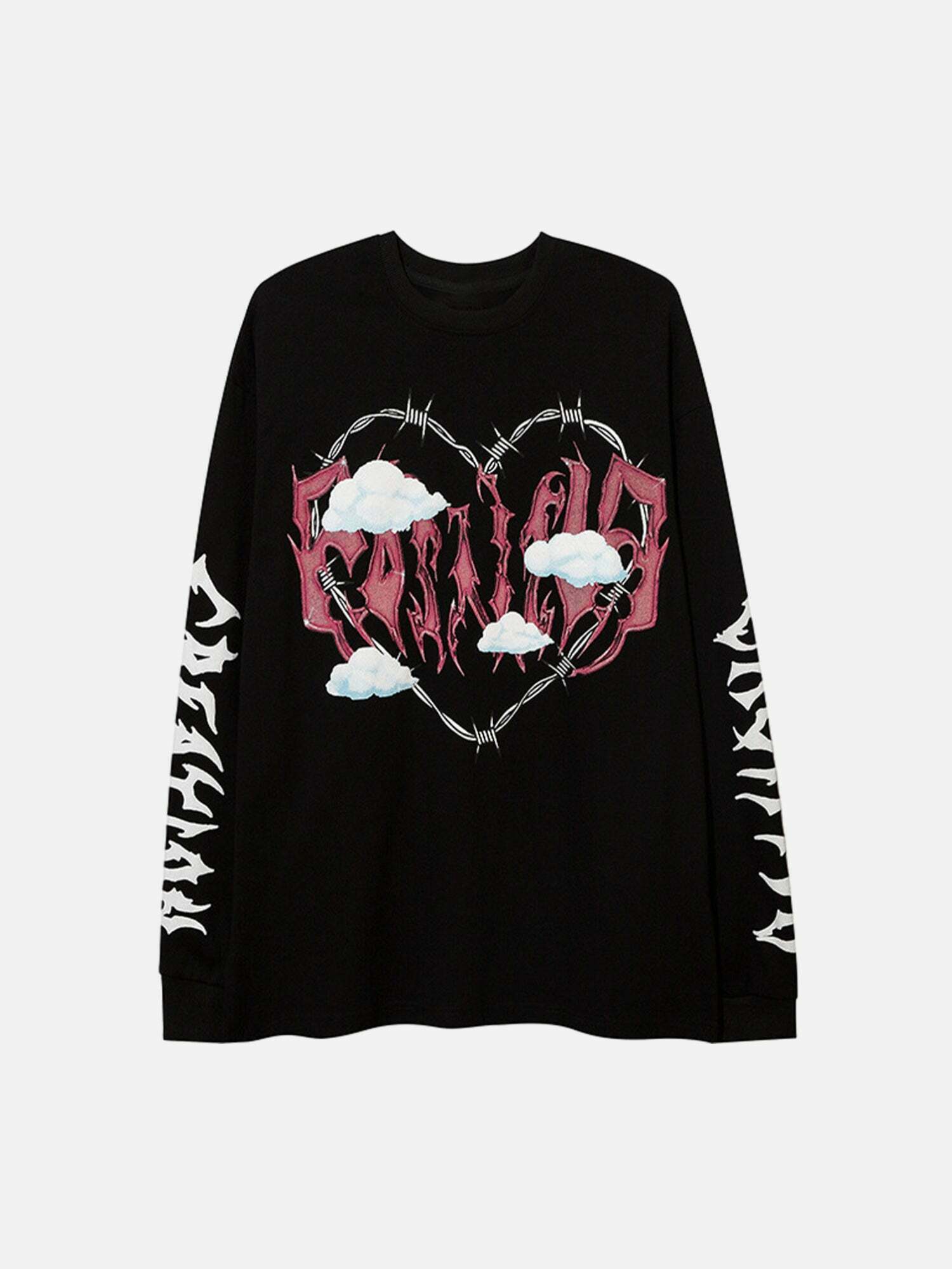 Gen Z American Trendy Letter Design Long-sleeve Tee for K-POP & Y2K Fashion