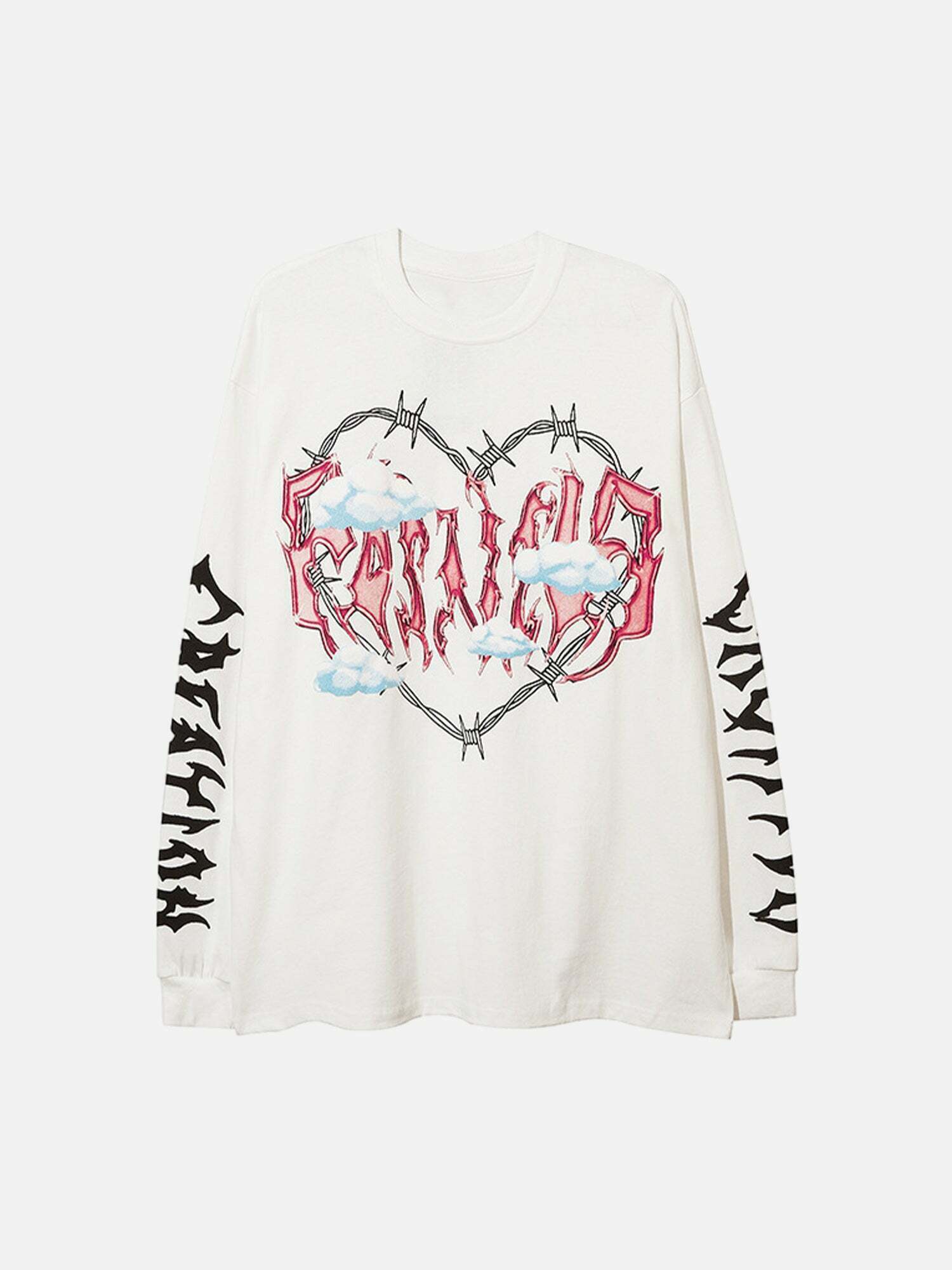 Gen Z American Trendy Letter Design Long-sleeve Tee for K-POP & Y2K Fashion