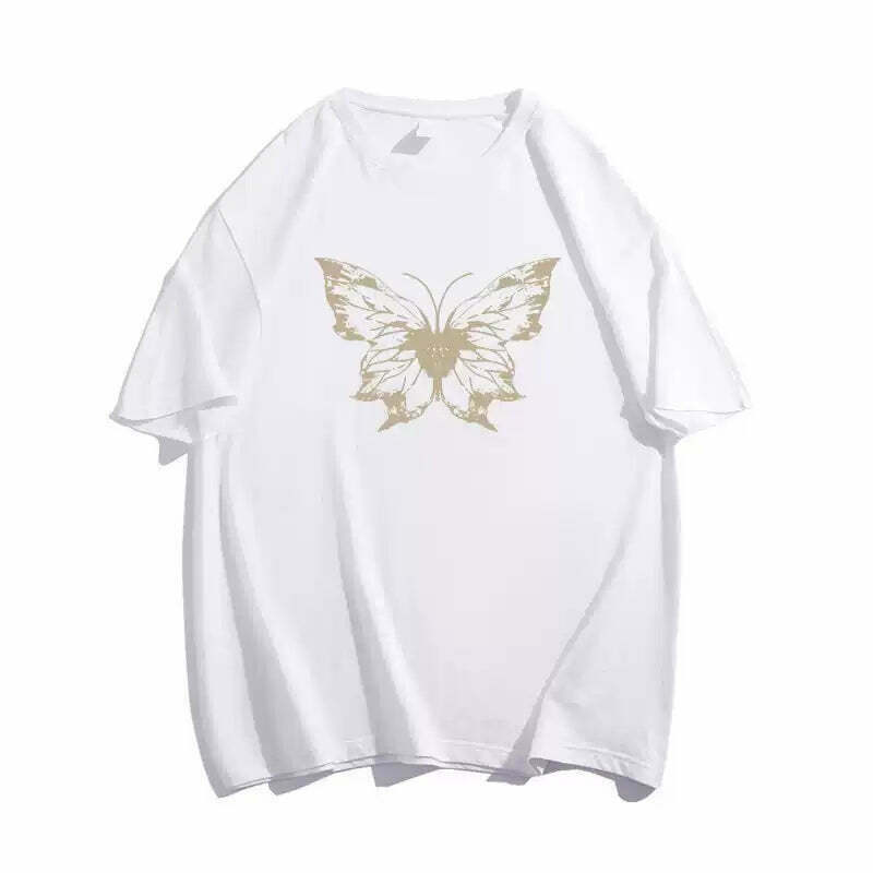 Gen Z Butterfly Print Tee for K-POP & Y2K Fashion