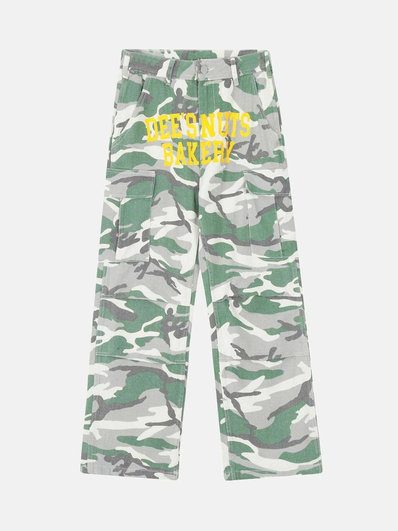 Gen Z Camo Streetwear Pants for Trendy K-POP Fashion - 1693