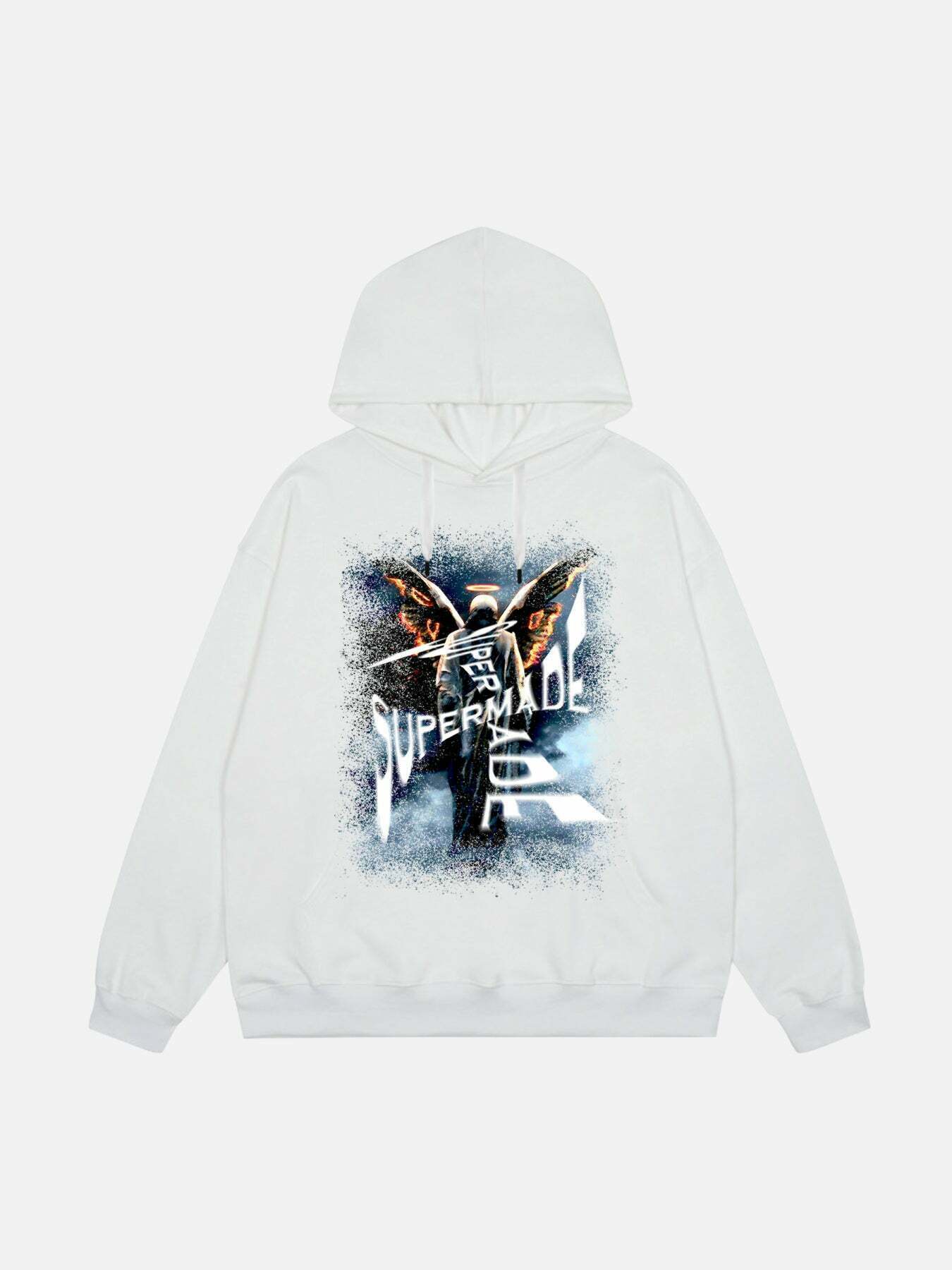 Gen Z Dark Angel Print Hoodie | K-POP Streetwear Y2K Fashion