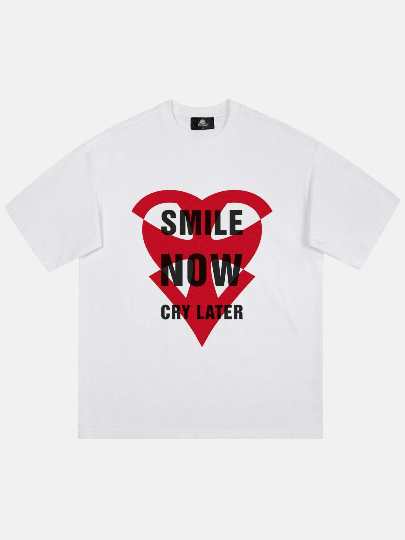 Gen Z Heart Print Tee: K-POP Streetwear for Y2K Fashion