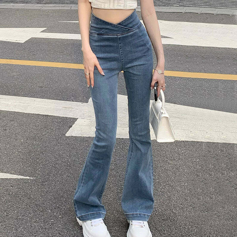 Gen Z High Waist Micro Flare Jeans: Streetwear Y2K Style