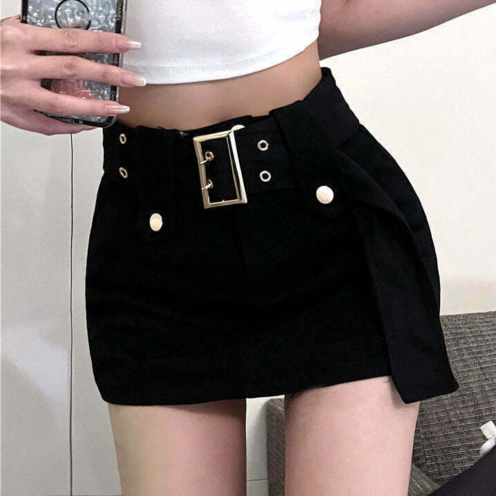 Gen Z High Waist Solid A-Line Skirt for K-POP Streetwear Style